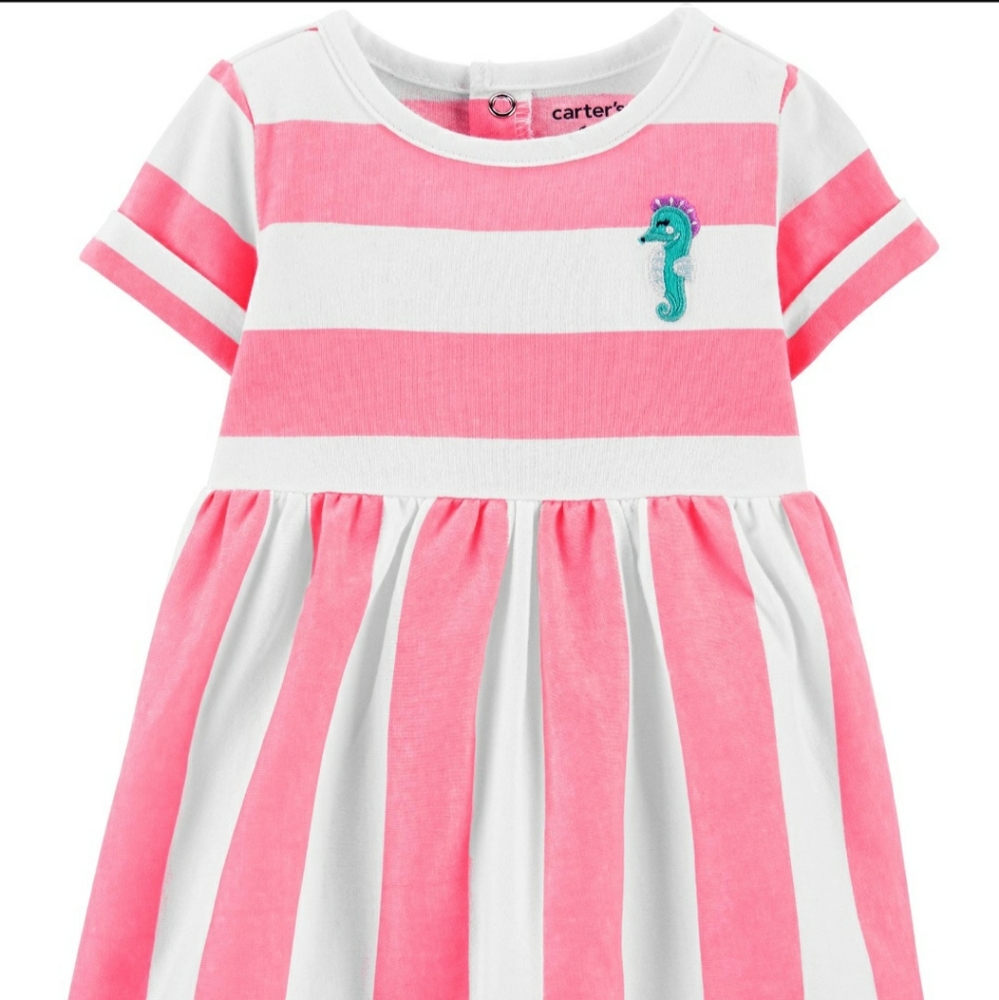 Striped Seahorse Jersey Dress